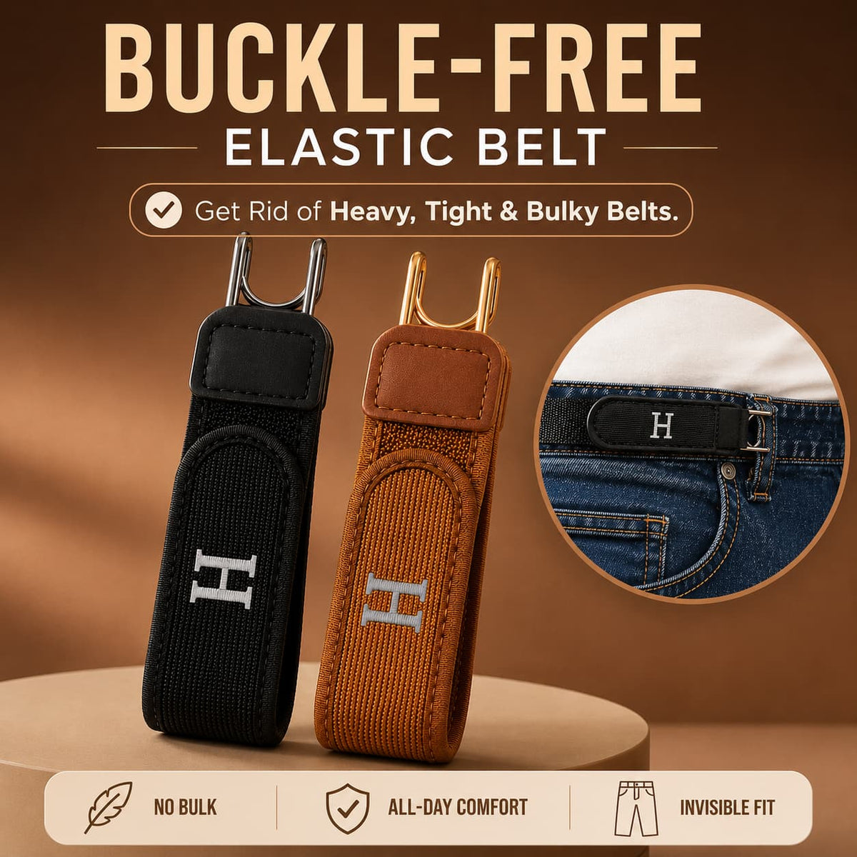 Buckle-Free Elastic Belt Stretchable, Adjustable & Comfortable - BUY 1 GET 1 FREE