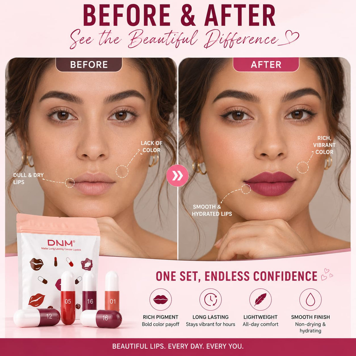 Mini Capsule Lipstick Pack 18pcs - Long Lasting, Moisturizing & Premium Quality